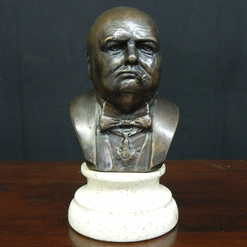Bronze bust of Winston Churchill